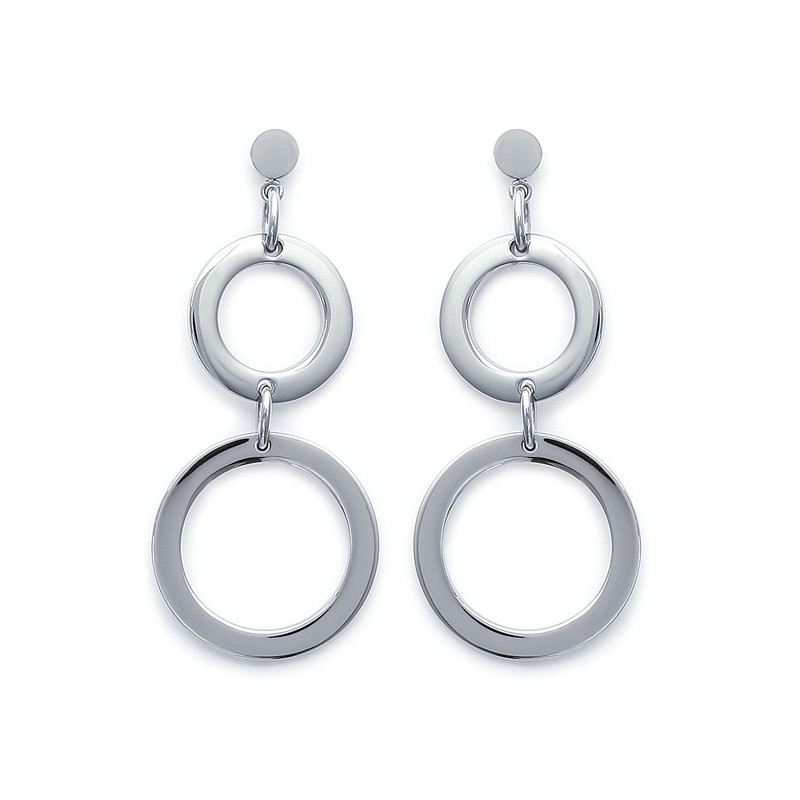 Boucles d'oreilles Carador cercles acier argenté