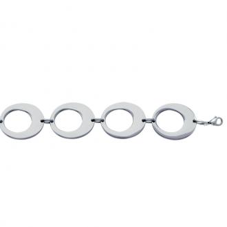 Bracelet Carador ellipses acier argenté