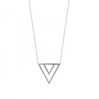 Collier Carador motif triangle acier argenté