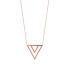 Collier Carador motif triangle acier doré rose