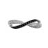 Bague Carador anneaux croisés argent 925/000 et oxydes de zirconium noirs et blancs Bague Carador anneaux croisés argent 925/000 et oxydes de zirconium noirs et blancs