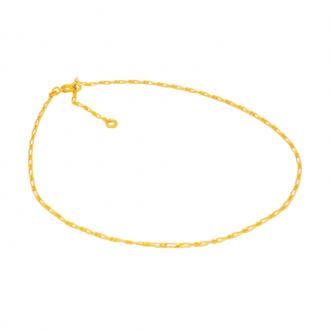Chaine de cheville Carador or jaune 375/000 maille alternée