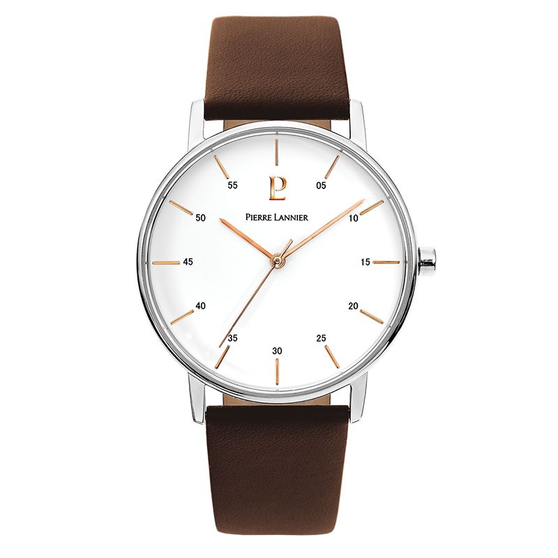 Montre Pierre Lannier homme cuir brun 202J104