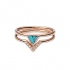 Bague Fossil dorée rose trinagle turquoise JF02645791508