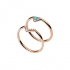 Bague Fossil dorée rose trinagle turquoise JF02645791508