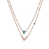 Collier double chaine Fossil Trinagle Turquoise JF02644791