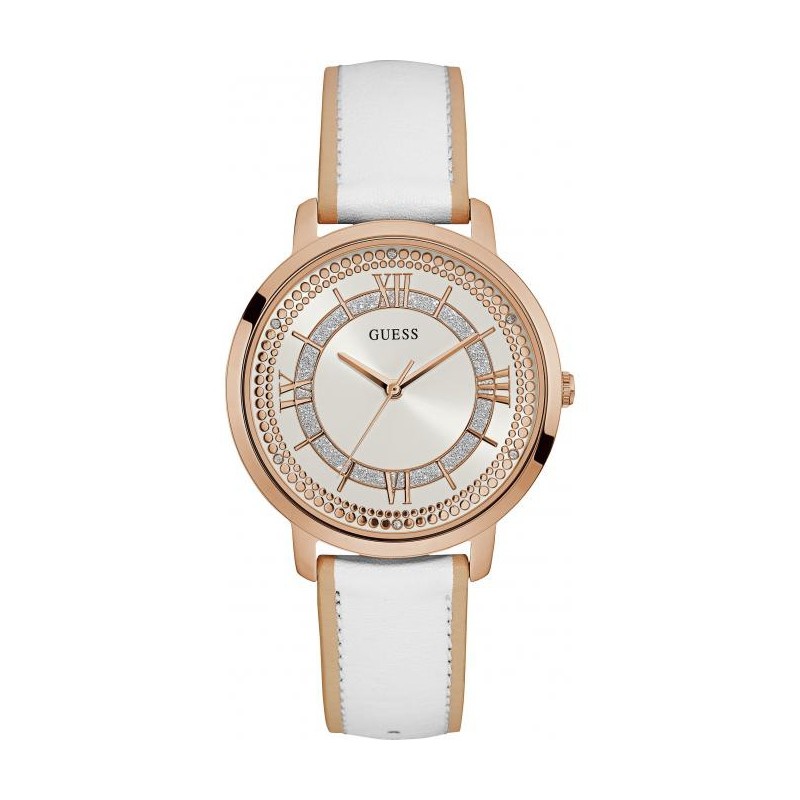 Montre femme Guess Montauk dorée rose et blanche W0934L1