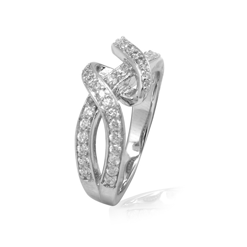 Bague Femme Carador multi rangs argent 925/000 et oxydes de zirconium