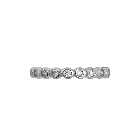 Bague alliance demi-tour Carador argent 925/000 et oxydes de zirconium