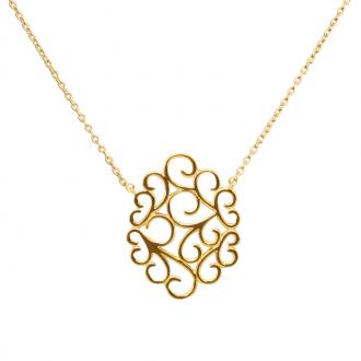 Collier femme Carador motif arabesque plaqué or