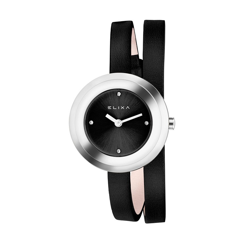 Montre Femme Elixa Finesse cuir noir E092-L353