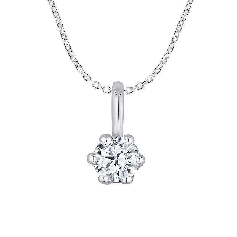 Collier femme Carador or blanc 375/000 diamant 0.2 cts