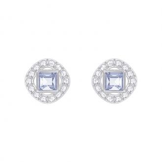 Boucles d'oreilles Swarovski Angelic Square argentées et cristal bleu 5352048