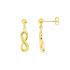 Boucles d'oreilles pendantes Carador motif infini plaqué or