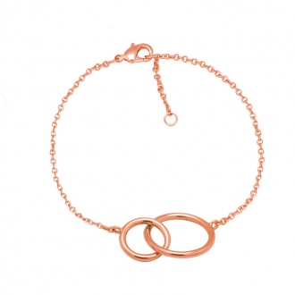 Bracelet Carador plaqué or rose anneaux femme