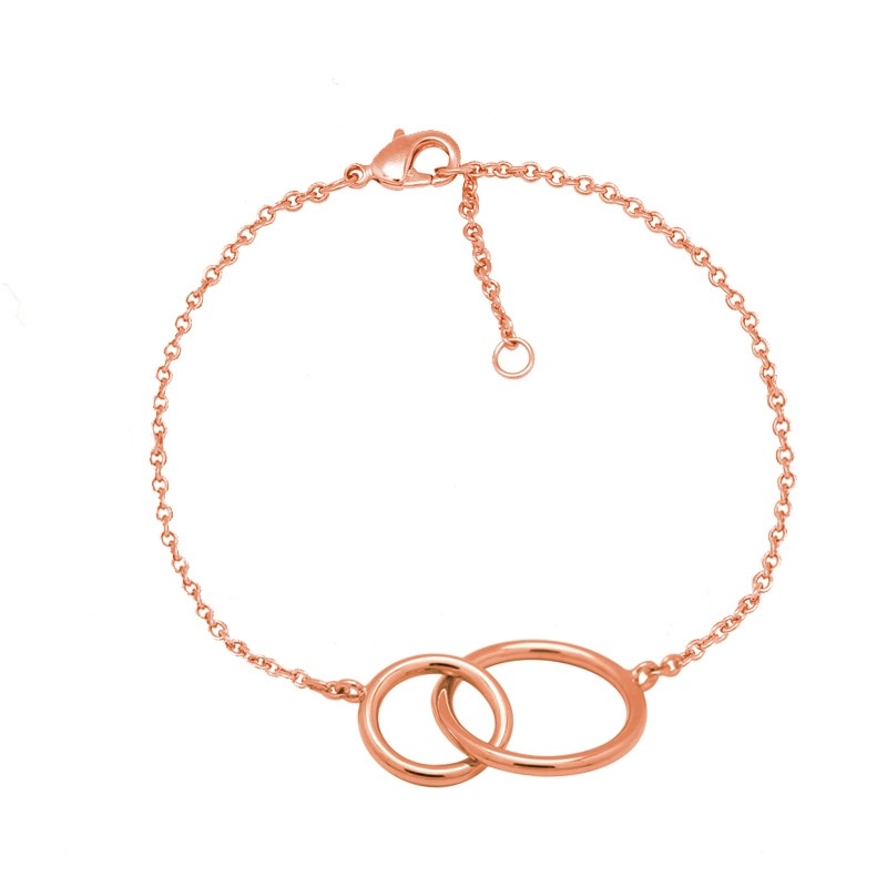 Bracelet Carador plaqué or rose anneaux femme