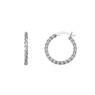 Boucles d’oreilles Carador type créoles Argent 925/000 24 mm