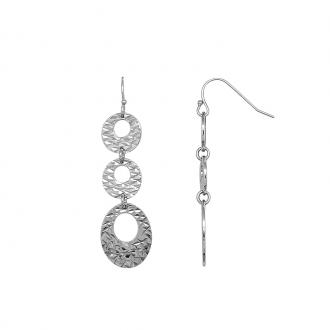 Boucles d’oreilles Carador pendantes crénelées Argent 925/000