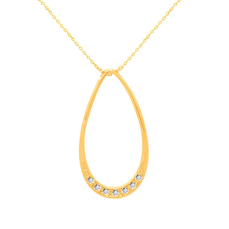 Collier CARADOR plaqué or jaune forme goutte 