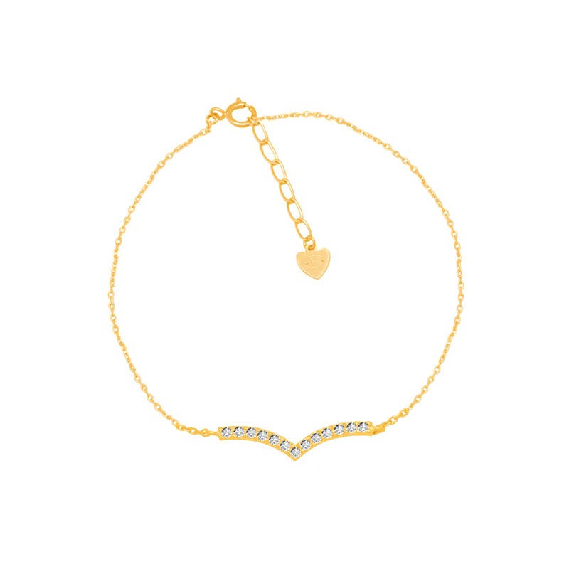 Bracelet CARADOR Femme Or jaune 375/000e pavage zircons