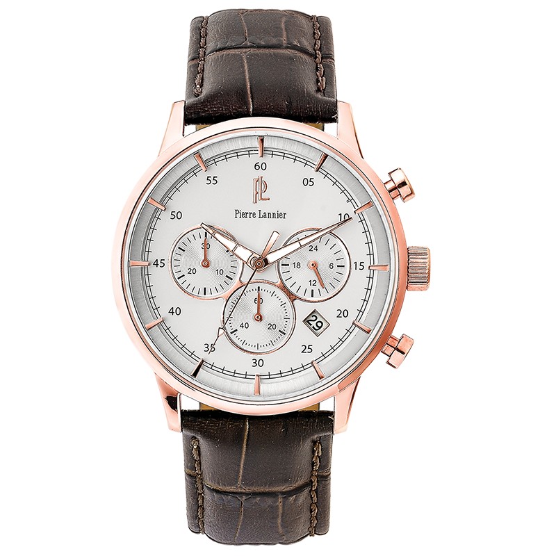 Montre homme Pierre Lannier Elegance Chrono marron 225D404