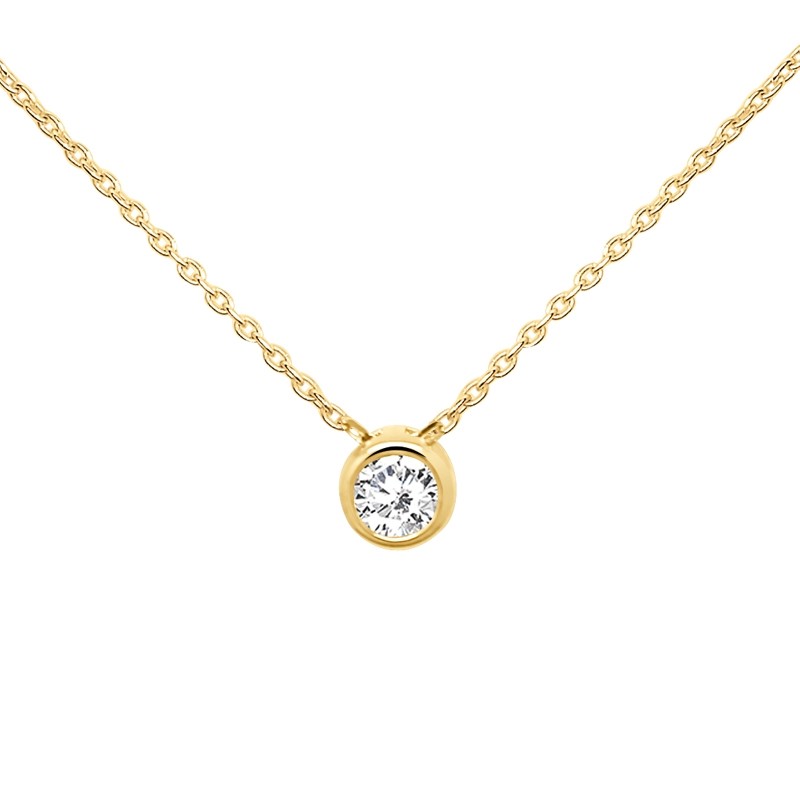 Collier CARADOR Or jaune 375/000e solitaire