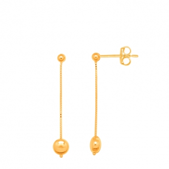 Boucles d'oreilles femme Carador or jaune 375/000 pendule