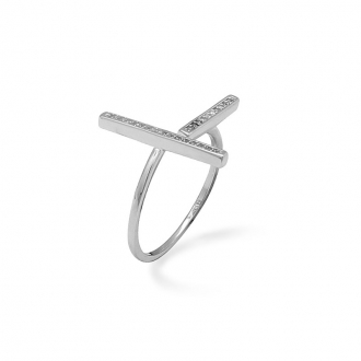 Bague Femme Silver Pop lignes argent 925/000 et oxydes de zirconium