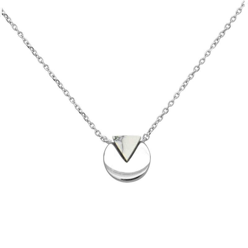 Collier Femme Silver Pop rond argent 925/000 et Howlite