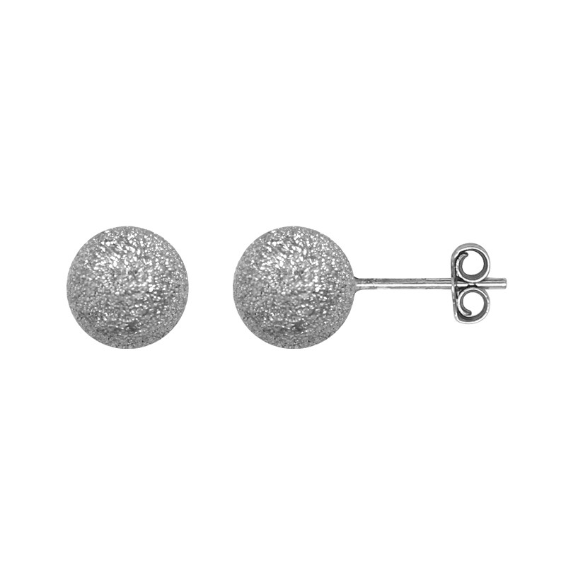 Boucles d'oreilles Carador boule glitter 9 mm en argent 925/000