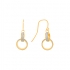 Boucles d'oreilles pendantes Carador anneaux enlacés or jaune 375/000 et glitter
