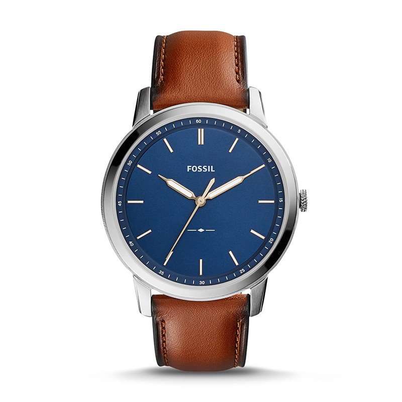 Montre homme Fossil La Minimaliste Extra-plate Cuir Brun FS5304