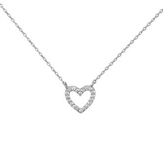 Collier Carador Argent 925/000e Coeur – zircons