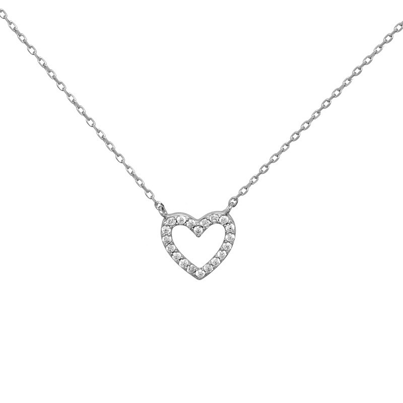 Collier Carador Argent 925/000e Coeur – zircons