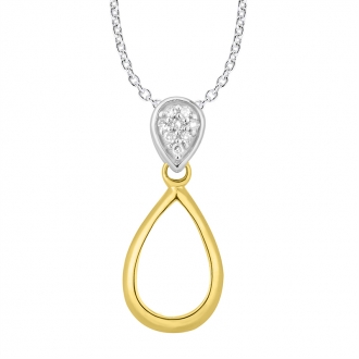 Collier Femme Atelier 17 Pétale bicolore or 375/000 et diamants