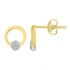 Boucles d'oreilles Atelier 17 Bulle cercle et rond bicolore or 375/000 et diamants