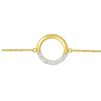 Bracelet Femme Atelier 17 Bulle bicolore or 375/000 et diamants