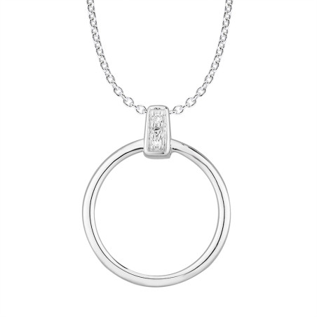 Collier Femme Atelier 17 Bulle cercle décalé or blanc 375/000 et diamants