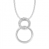 Collier Femme Atelier 17 Bulle cercles enlacés or blanc 375/000 et diamants