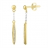 Boucles d'oreilles Femme Atelier 17 Ruban pendantes or jaune 375/000 et diamants