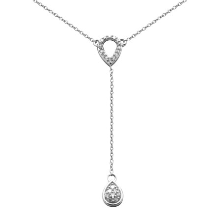 Collier Femme Atelier 17 Pétale double or blanc 375/000 et diamants