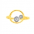 Bague Femme Atelier 17 Bulle cercle et double ronds bicolore or 375/000 et diamants