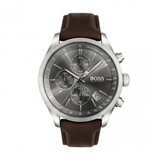 Montre Homme Hugo Boss Grand Prix cuir marron 1513476