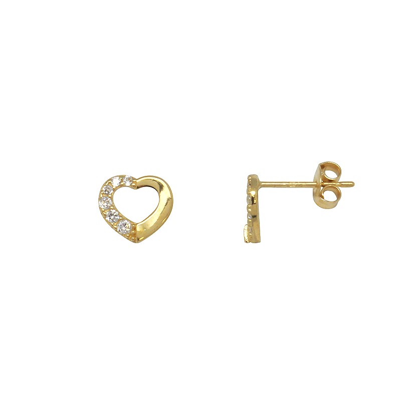 Boucles d'oreilles Carador Or jaune 375/000e coeur FE3692