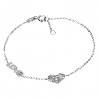 Bracelet Femme Carador Love argent 925/000 et oxydes de zirconium