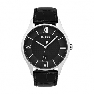 Montre Homme Boss Governor cuir noir 1513485