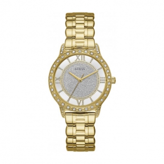 Montre Femme Guess acier doré et cristaux W1013L2