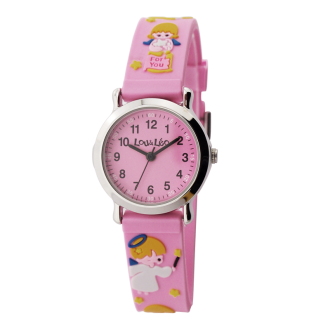 Montre enfant Lou&Léo ange plastique rose P100210-B5