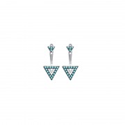 Boucles d'oreilles et dessous de lobe Carador tiangle empierré de turquoise en argent 925/000 Boucles d'oreilles et dessous de lobe Carador tiangle empierré de turquoise en argent 925/000