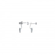 Boucles d'oreilles et dessous de lobe Carador tiangle empierré de turquoise en argent 925/000 Boucles d'oreilles et dessous de lobe Carador tiangle empierré de turquoise en argent 925/000